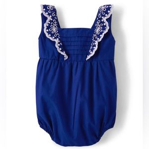 Baby Girls Mommy And Me Eyelet Bodysuit - Blue Belle Size 9-12M